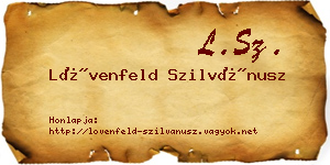 Lövenfeld Szilvánusz névjegykártya